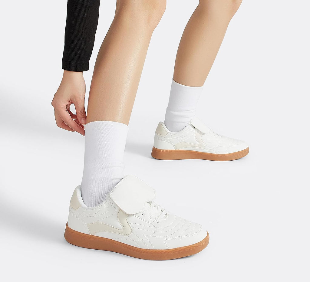 LUCKY STEP Women's Gum Sole Fashion Sneakers Classic Retro Fancy Casual Leisure Tennis Walking Skate Shoes