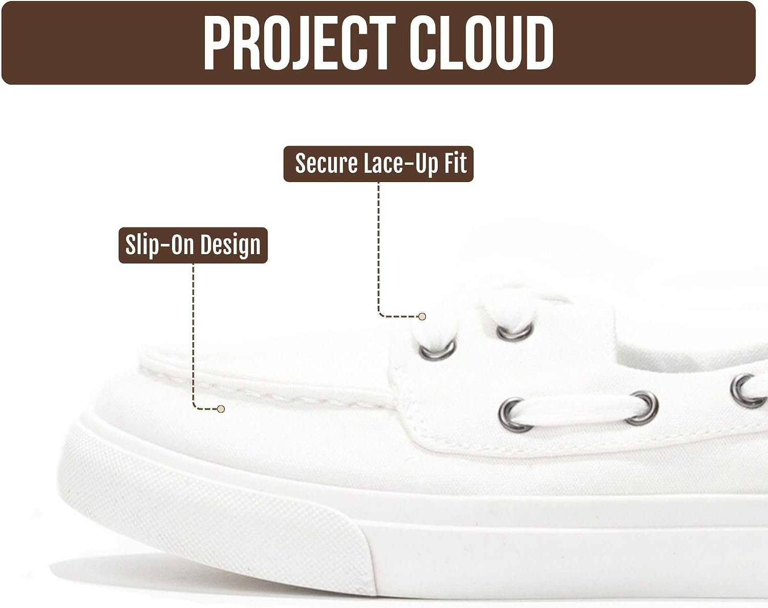 Project Cloud Canvas Sneakers for Women Memory Foam Slip On (Seasalt) | Memory Foam Insole; Slip-On Design; Lightweight; Non-Slip Sole; Canvas Fashion Sneakers for Women; Everyday Comfort
