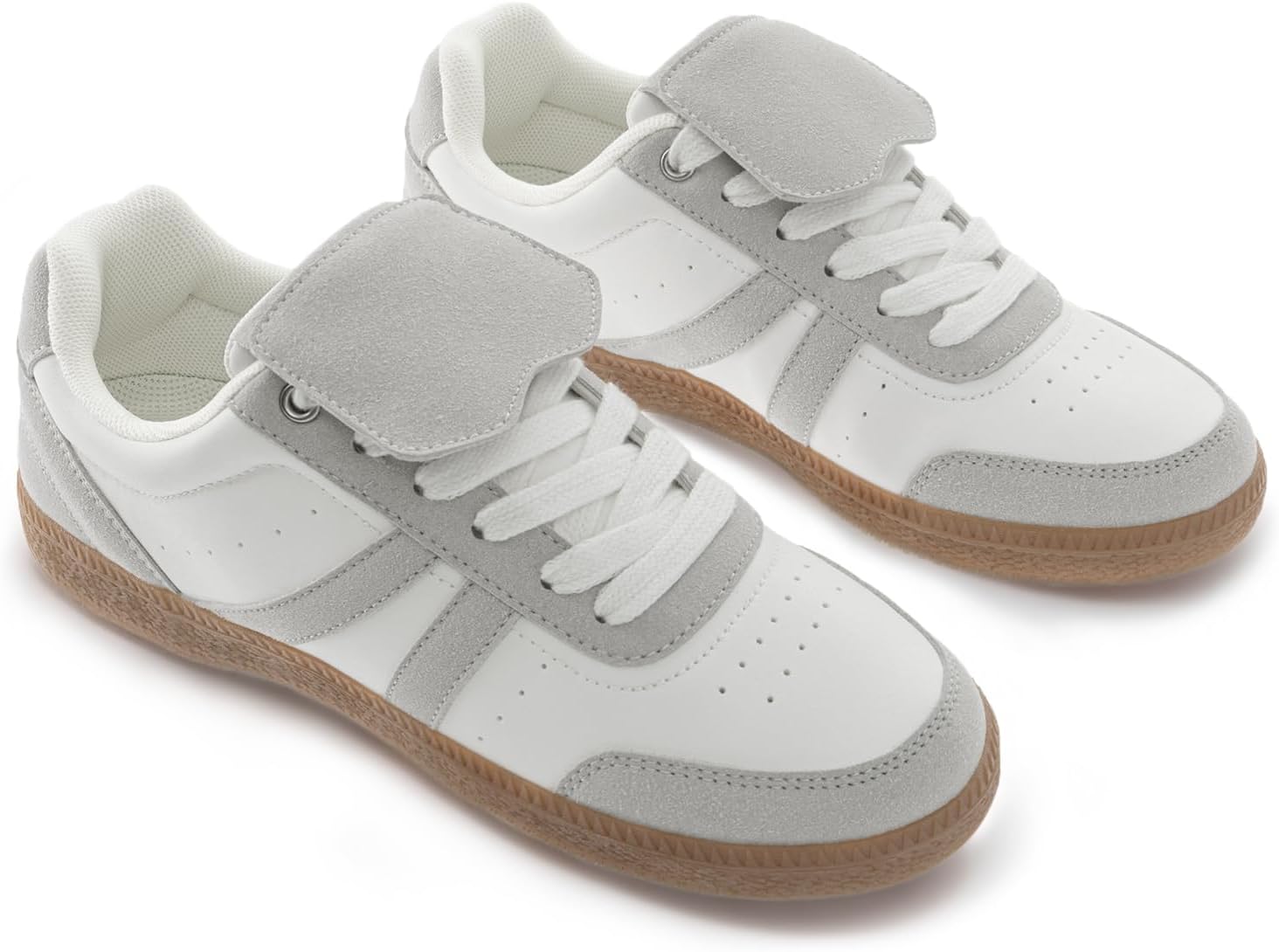 Rihero Women's Fashion Tennis Walking Sneakers Shoes | Comfortable Casual Non Slip Sneakers, Retro Color-Block, Lace-Up, Round-Toe, Suitable For Commuting, Fitness, Shopping, Trav