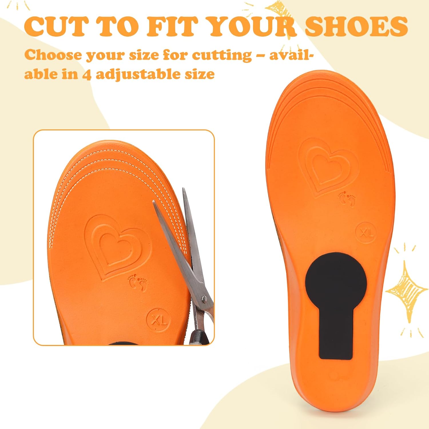 V.Step Kids Insoles Tracker Holder Breathable Shoe Inserts for Kids Orange Intended for Universal Radio Tracking Gadgets (Medium)