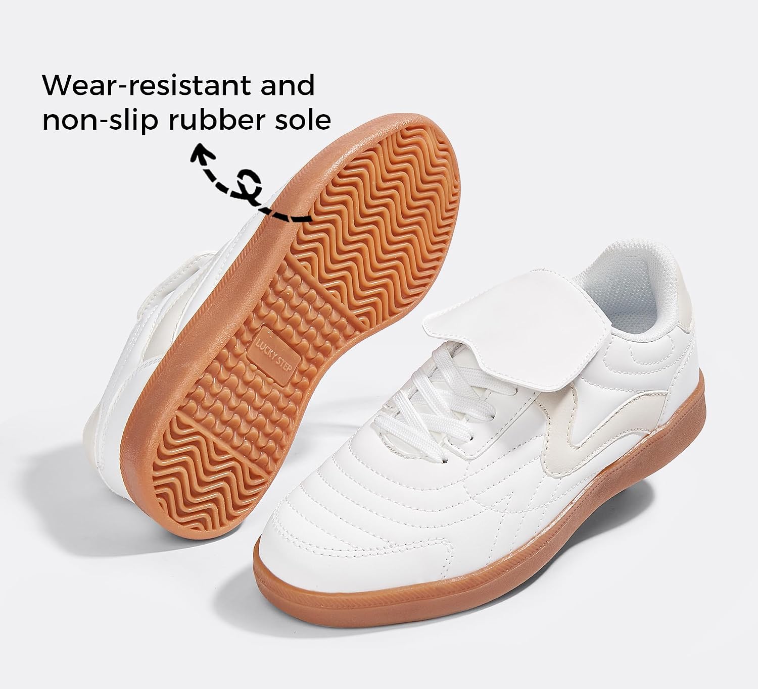 LUCKY STEP Women's Gum Sole Fashion Sneakers Classic Retro Fancy Casual Leisure Tennis Walking Skate Shoes