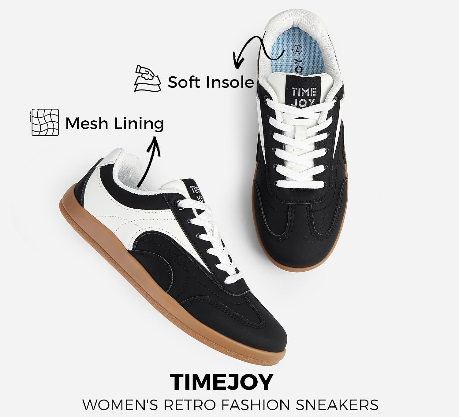Women's Fashion Sneakers, Non-Slip Lace-Up Vintage Casual Style | Soft inner lining,neat stitching,snug foot fit,versatile daily matching,ideal for shopping,travel and casual outdoor use