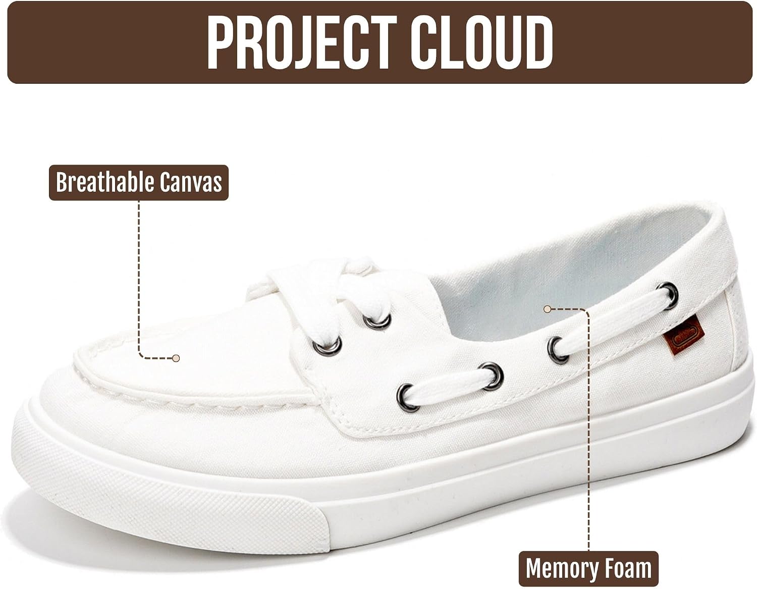 Project Cloud Canvas Sneakers for Women Memory Foam Slip On (Seasalt) | Memory Foam Insole; Slip-On Design; Lightweight; Non-Slip Sole; Canvas Fashion Sneakers for Women; Everyday Comfort