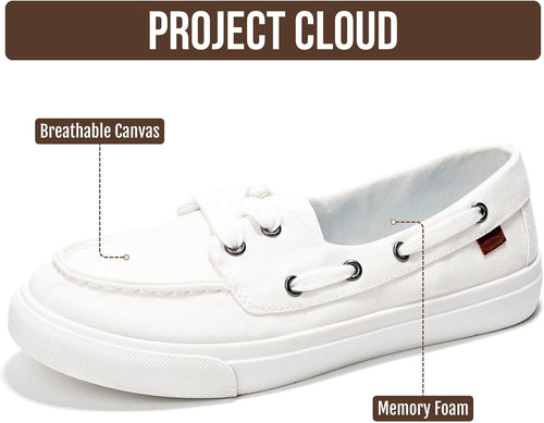 Project Cloud Canvas Sneakers for Women Memory Foam Slip On (Seasalt) | Memory Foam Insole; Slip-On Design; Lightweight; Non-Slip Sole; Canvas Fashion Sneakers for Women; Everyday Comfort
