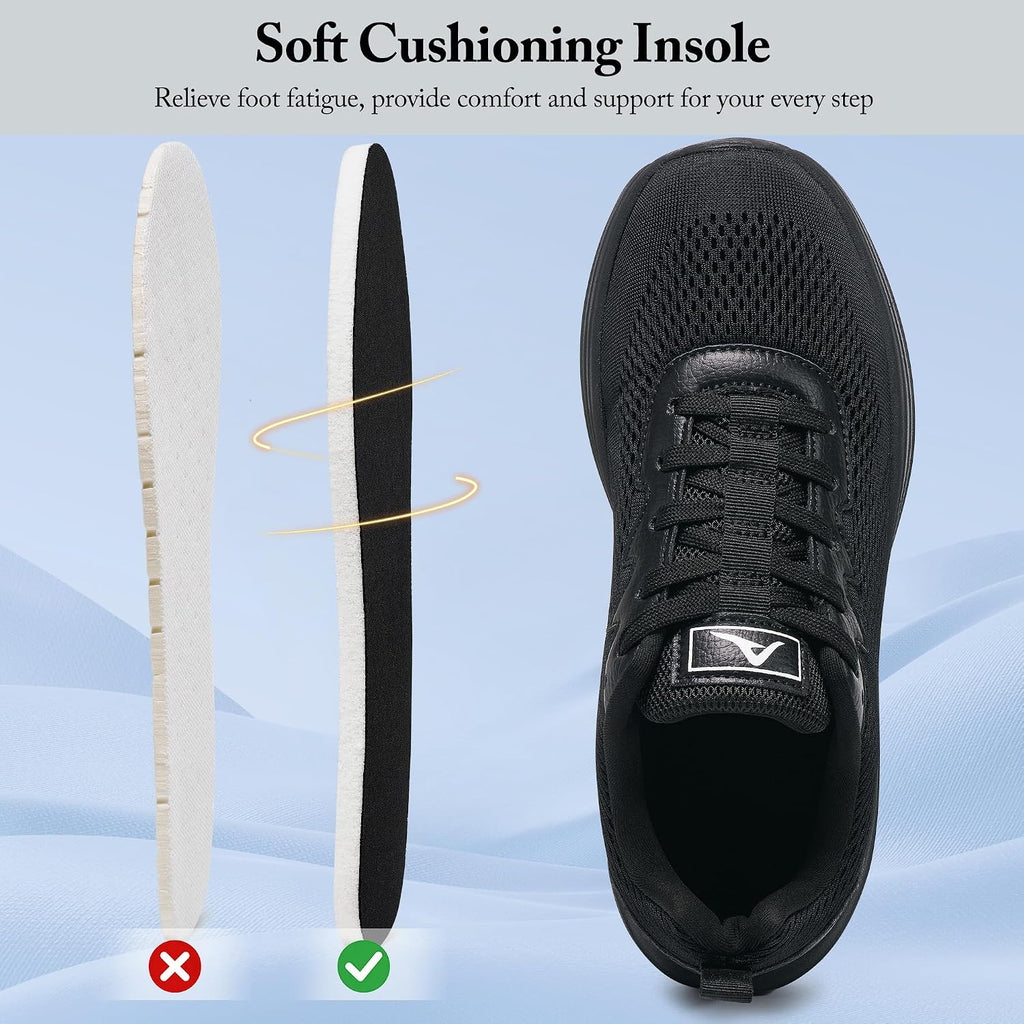 Aomigoct Womens Comfortable Walking Shoes: Reduce Foot Burden 40% for Travel Shopping - 8-Hour Walking Comfort for Commuting Women - Lightweight Sneakers