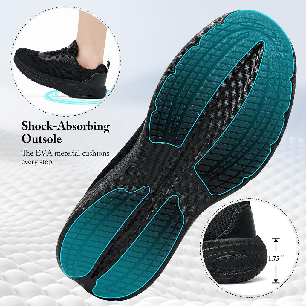 Aomigoct Womens Comfortable Walking Shoes: Reduce Foot Burden 40% for Travel Shopping - 8-Hour Walking Comfort for Commuting Women - Lightweight Sneakers