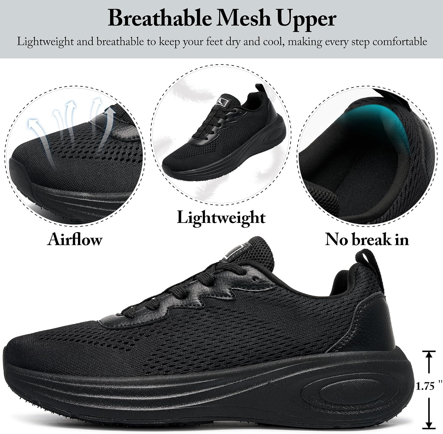 Aomigoct Womens Comfortable Walking Shoes: Reduce Foot Burden 40% for Travel Shopping - 8-Hour Walking Comfort for Commuting Women - Lightweight Sneakers